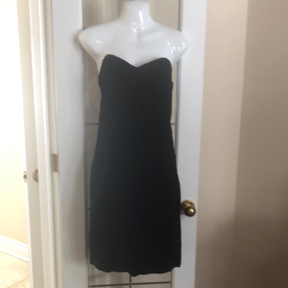 Black Velvet Strapless Dress